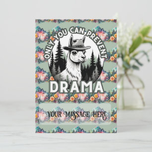 Cartes Pour Fêtes Annuelles Seule la Forêt Lama Drame peut être évitée