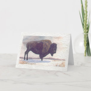 Cartes Pour Fêtes Annuelles Seule peinture de Buffalo de supports