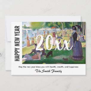 Cartes Pour Fêtes Annuelles Seurat - Bonne année / Dimanche sur Grande Jatte