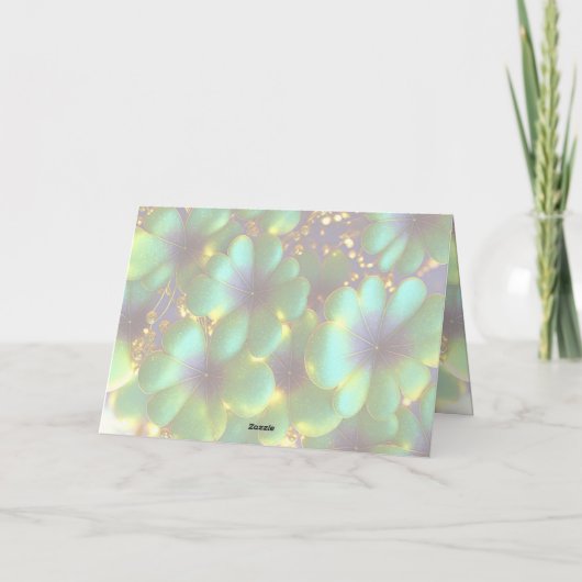 Cartes Pour Fêtes Annuelles Shamrock aux accents dorés, Saint Patrick's Day (Dos)