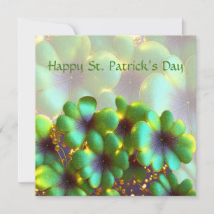 Cartes Pour Fêtes Annuelles Shamrock aux accents dorés, Saint Patrick's Day
