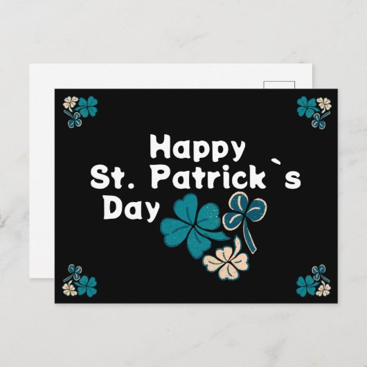Cartes Pour Fêtes Annuelles Shamrock Clover Irish Joyeux St Patrick`s Day (Devant / Derrière)