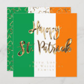 Cartes Pour Fêtes Annuelles Shamrock Clovers Motif Bonne St. Patrick's Day (Devant / Derrière)