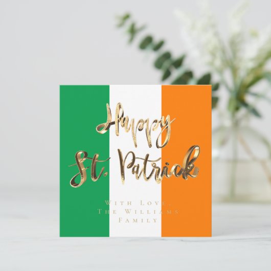 Cartes Pour Fêtes Annuelles Shamrock Clovers Motif Bonne St. Patrick's Day (Debout devant)