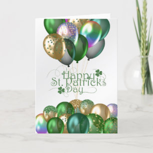 Cartes Pour Fêtes Annuelles Shamrock des ballons verts de la Saint-Patricks