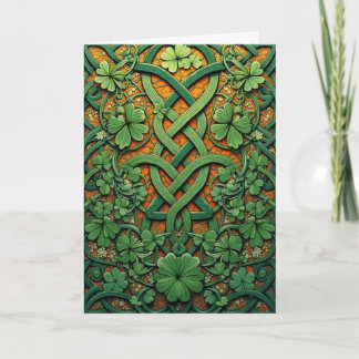 Cartes Pour Fêtes Annuelles Shamrock et noeuds celtiques St. Patrick's Day