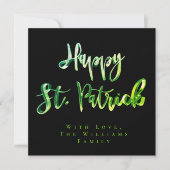 Cartes Pour Fêtes Annuelles Shamrock Green Clovers Motif Happy St Patrick (Devant)