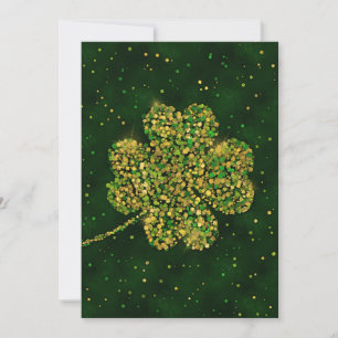 Cartes Pour Fêtes Annuelles Shamrock irlandais quatre feuilles Lucky Clover