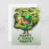 Cartes Pour Fêtes Annuelles Shamrock pour la Saint Patrick's Day pour Golfer (Devant / Derrière)
