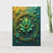 Cartes Pour Fêtes Annuelles Shamrocks autour d'une couronne St. Patrick's Day (Devant)