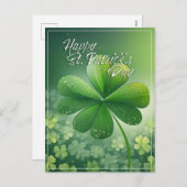 Cartes Pour Fêtes Annuelles Shamrocks verts Bonne St. Patrick's Day (7) c (Devant / Derrière)