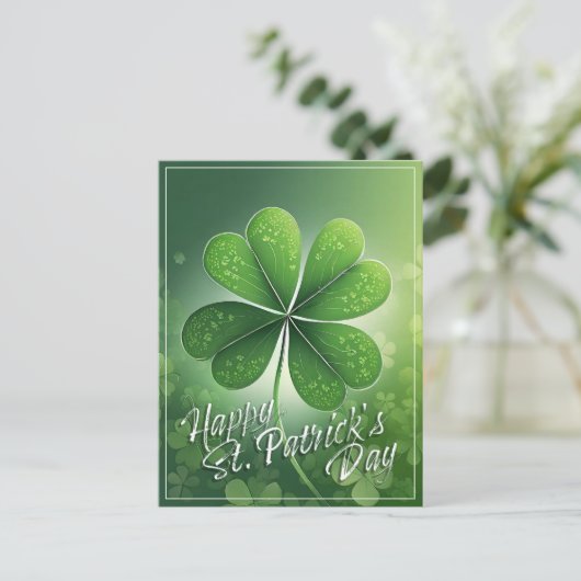 Cartes Pour Fêtes Annuelles Shamrocks verts Bonne St. Patrick's Day (8) c (Debout devant)