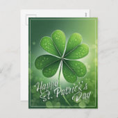 Cartes Pour Fêtes Annuelles Shamrocks verts Bonne St. Patrick's Day (8) c (Devant / Derrière)