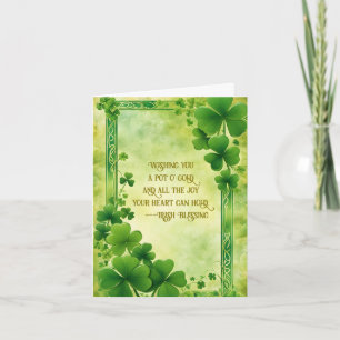 Cartes Pour Fêtes Annuelles Shamrocks verts et cadre vert Saint Patrick's Day