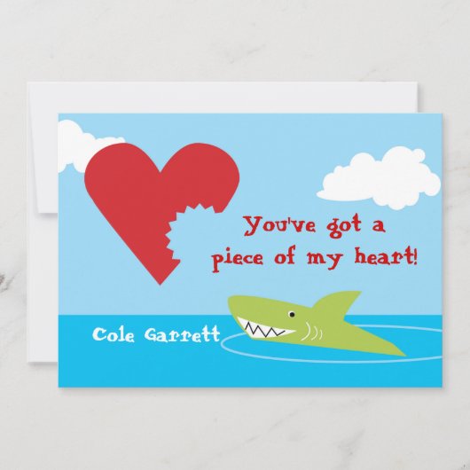 Cartes Pour Fêtes Annuelles Shark Bite Valentine (Devant)