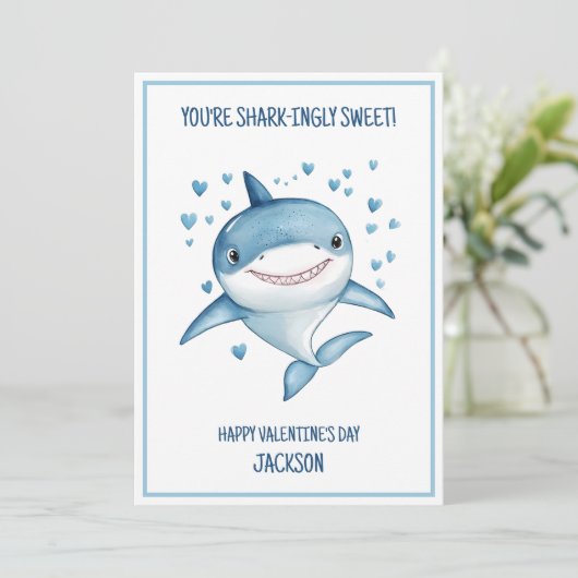 Cartes Pour Fêtes Annuelles Shark Boys Heureuse Sainte-Valentin de classe (Debout devant)