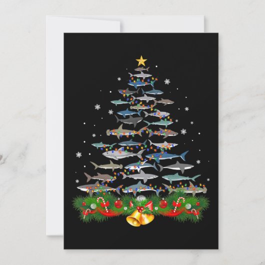 Cartes Pour Fêtes Annuelles Shark Christmas Tree Shark Amateurs Cadeaux Hommes (Devant)
