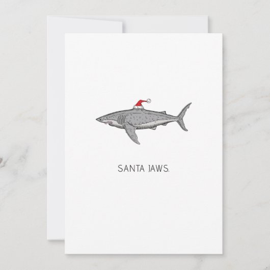 Cartes Pour Fêtes Annuelles Shark Père Noël Jaws Drôle Noël dire (Devant)