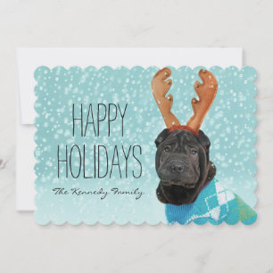 Cartes Pour Fêtes Annuelles Sharpei Reindeer