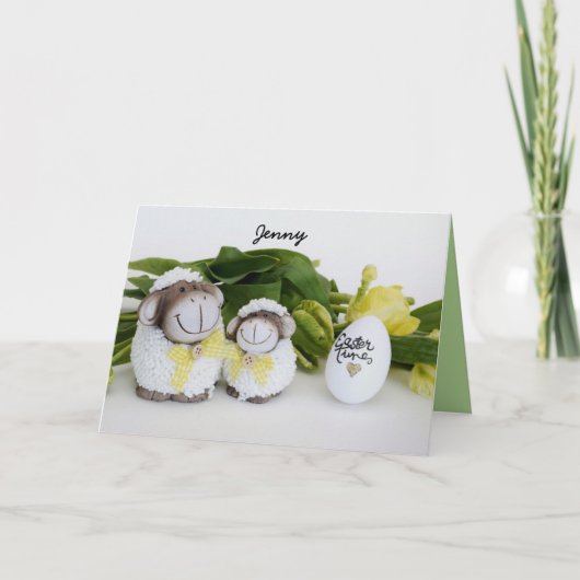 CARTES POUR FÊTES ANNUELLES SHEEP CUTE HAPPY EASTER (Devant)