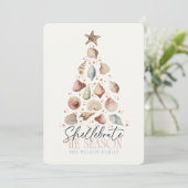 Cartes Pour Fêtes Annuelles Shellebrate Season Seashell Christmas Tree (Debout devant)
