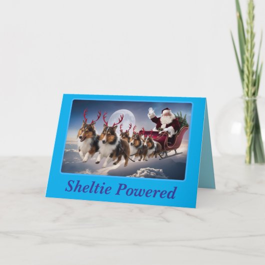 Cartes Pour Fêtes Annuelles Sheltie Renne (Devant)