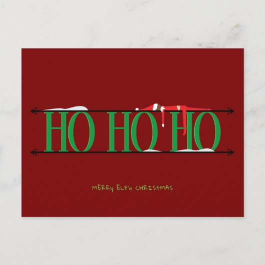 Cartes Pour Fêtes Annuelles Shenanigans elfe fer forgé signe Noël (Devant)