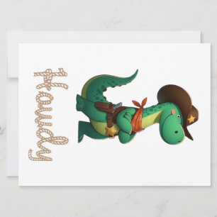 Cartes Pour Fêtes Annuelles Shérif de dinosaure mignon/cowboy