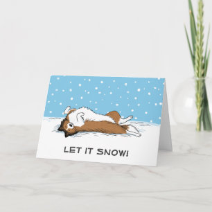 Cartes Pour Fêtes Annuelles Shetland Sheepdog Shelter Let it Snow Dog Holiday