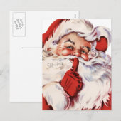 Cartes Pour Fêtes Annuelles Shhh de Santa Say (Devant / Derrière)