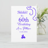 Cartes Pour Fêtes Annuelles Shhhh c'est 60e anniversaire ajouter nom violet es (Debout devant)