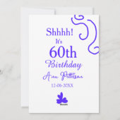 Cartes Pour Fêtes Annuelles Shhhh c'est 60e anniversaire ajouter nom violet es (Dos)