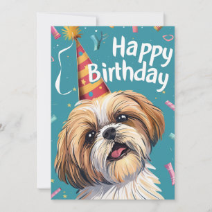 Cartes Pour Fêtes Annuelles Shi Tzu Joyeux anniversaire