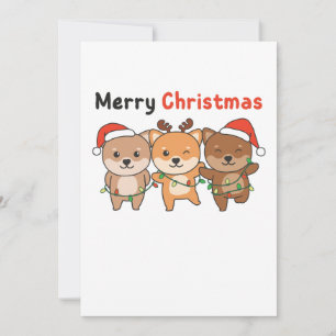 Cartes Pour Fêtes Annuelles Shiba Inu Joyeux chien de Noël mignon