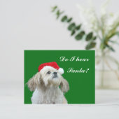 Cartes Pour Fêtes Annuelles Shih Tzu détecte à l'oreille Père Noël (Debout devant)
