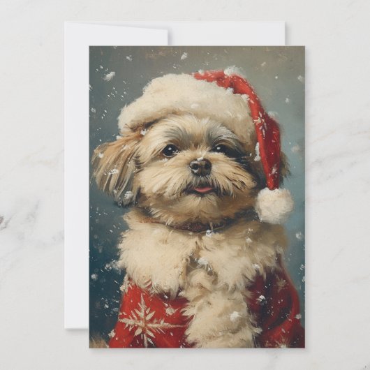 Cartes Pour Fêtes Annuelles Shih Tzu Noël (Devant)