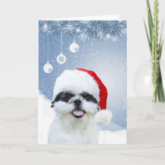 Cartes Pour Fêtes Annuelles Shih Tzu Noël (Devant)