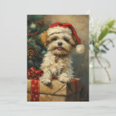 Cartes Pour Fêtes Annuelles Shih Tzu Noël (Debout devant)