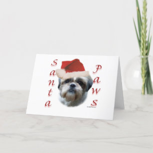 Cartes Pour Fêtes Annuelles Shih Tzu Père Noël Paws