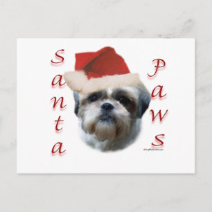 Cartes Pour Fêtes Annuelles Shih Tzu Père Noël Paws