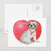 Cartes Pour Fêtes Annuelles Shih Tzu/Saint-Valentin de Lhasa Apso (Devant / Derrière)