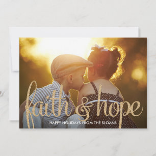 Cartes Pour Fêtes Annuelles Shiny Faith & Hope Holiday Photo Card