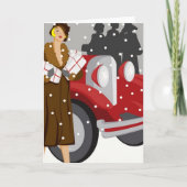 Cartes Pour Fêtes Annuelles Shopping de Noël dans la neige (Devant)