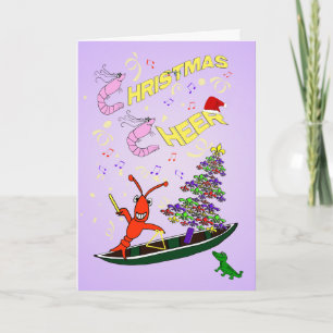 Cartes Pour Fêtes Annuelles Shrimp and Crawfish Cajun Christmas Cheer