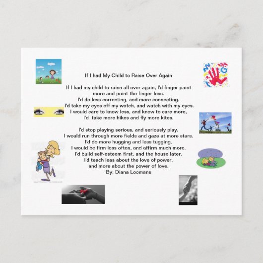 Cartes Pour Fêtes Annuelles Si Je Pouvais Élever Mes Enfants À Nouveau (Devant)