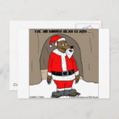 Cartes Pour Fêtes Annuelles Si Santa Clause L'Ours Amusant Cadeaux de Noël Tee (Devant / Derrière)