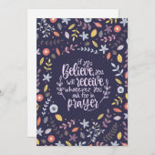 Cartes Pour Fêtes Annuelles Si vous croyez - Matthieu 21:22 (Devant / Derrière)