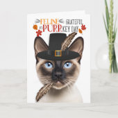 Cartes Pour Fêtes Annuelles Siamese Seal Point Chat Grateful pour PURRkey Day (Devant)