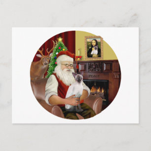 Cartes Pour Fêtes Annuelles Siamois à point chocolat de Santa