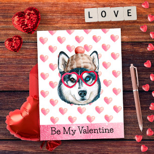 Cartes Pour Fêtes Annuelles Siberian Husky Be My Valentine Dog Valentine's